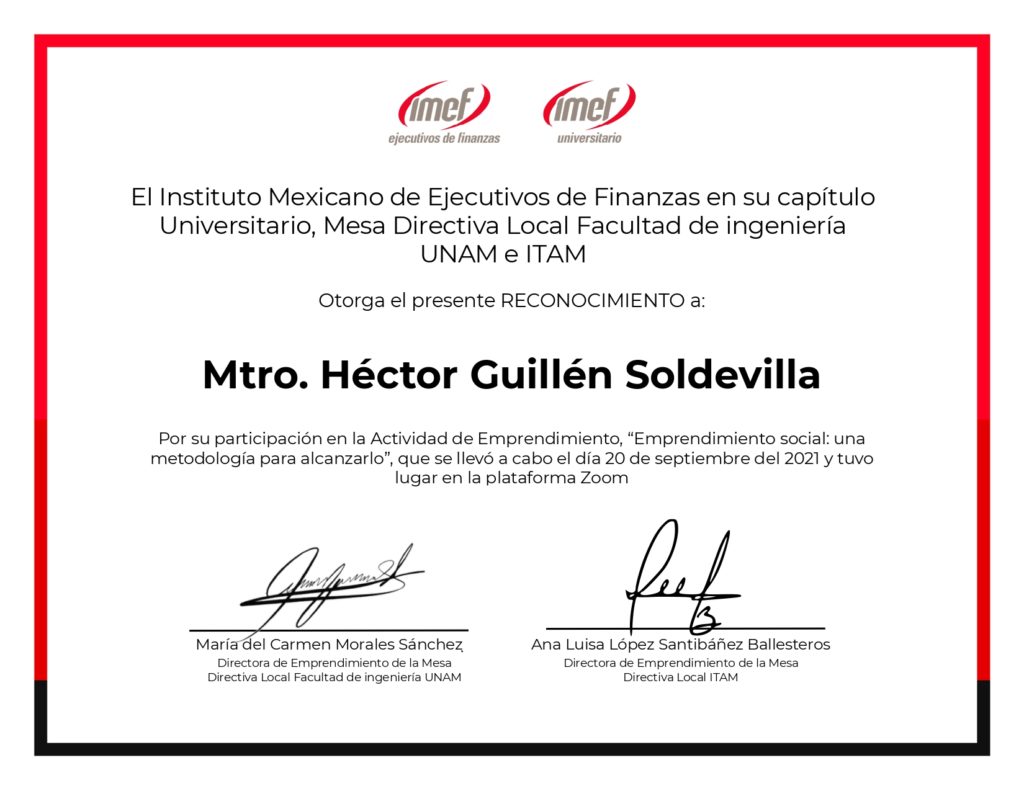 IMEF ITAM Reconocimiento Hector Guillen Soldevilla
